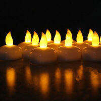 18pcs Flameless LED Floating tealight candle tea light battery-operated wedding Xmas Holiday party table centerpiece Decor-amber