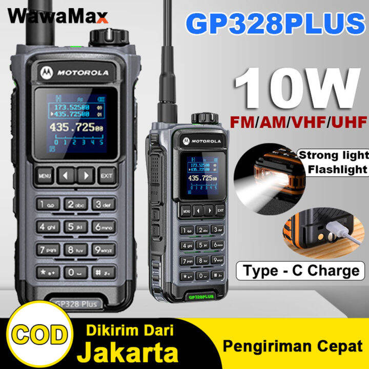 (BISA COD) HT Motorola GP328 PLUS Walkie Talkie Kisaran Panjang 20KM ...