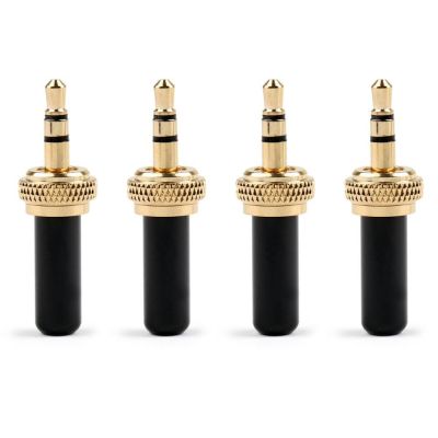 Areyourshop Special Mini 3.5mm Screw Lock Stereo Jack Plug Gold Plated For Sennheiser Earphone Connector