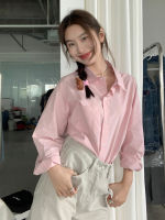 Nantao เสื้อเชิ้ตปกปกสีทึบเรียบง่าย 2023 เสื้อเชิ้ตแขนยาวลำลองทรงหลวมแบบใหม่ต้นฤดูใบไม้ร่วงผู้หญิง