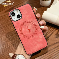 KISSCASE Magsafe เคสโทรศัพท์ชาร์จไร้สายแม่เหล็ก,สำหรับ IPhone 14 Pro Max 14 Plus เคสนุ่มหนังหรูหราปลอกซิลิโคนสำหรับ Iphone 13 12 Pro Max ฝาหลังป้องกันการตก