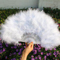 ความยาว30ซม. กว้าง50ซม. หนา25เต็มกำมะหยี่ Feather พัดลม DIY Dance Fan Stage Performance Props งานแต่งงาน Fan