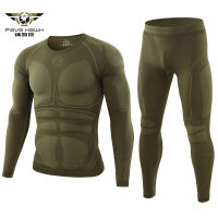 Winter Warm Tight Tactical Thermal Underwear Sets Mens Outdoor Function Breathable Training Cycling Thermo Underwear Long Johns