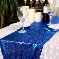 【cw】 Hot Fashion Sequin Polyester Table Runner 12x72 Royal Blue Home Textile Wedding Party Christmas Table Banquet Supply Decorations !