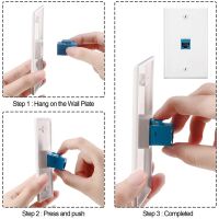 12X Cat6 Ethernet Wall Plate Outlet 1 Port RJ45 Network Female to Female Keystone Wall Coupler Jack Plate White &amp; Blue