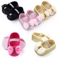 0-1T Newborn Baby Shoes Rose Bling Little Girl Pre Walker Shoes Cute Bow Casual Infant Toddler Shoe Black