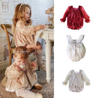 Luna nd Organic Cotton Baby Girl Clothes 2021 New Spring Double Gauze Kids Ruffle Lace Romper Jumpsuit Playsuit Newborn Dress