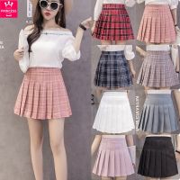 Plaid Pleated Skirt Short Skirt Female Summer Students Korean Spring and Autumn High Waist A-line Skirt