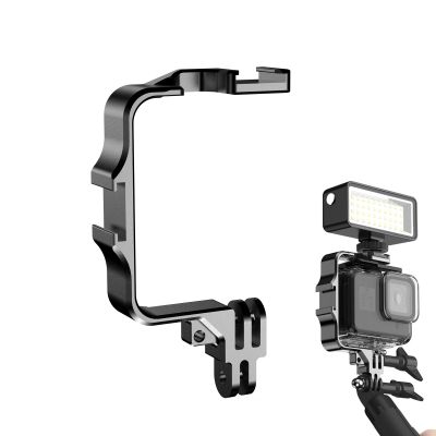 Metal Frame With Cold Shoe Mount For Gopro Hero 11 10 9 8 7 Dji Action 3 Camera Accessories Mounts For Lighting Mic Stick Attach