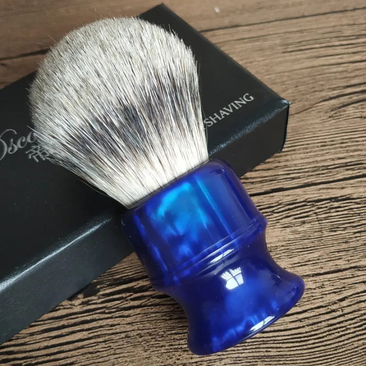 Dscosmetic super badger hair knot shaving brush with ocean resin handle