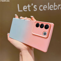 NORVIK N23-D1เคสซิลิโคนแบบนิ่มสำหรับ VIVO V27/V27 Pro,สีลูกกวาดแบบด้านไล่ระดับสีแบบเคสโทรศัพท์