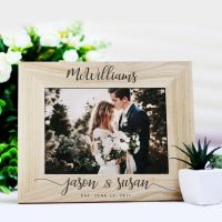 Personalised Wedding Picture Frame Wood Photo Frame Anniversary For Bride Groom Couples Wed Bridesmaid Gift Valentines Day Gifts