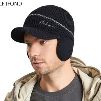 usaj61946 Masculino inverno calor chapéu de malha para homem ao ar livre pelúcia espessada proteção ouvido bonés beisebol ลำลอง ciclismo macio gorro