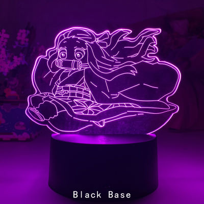Newest Acrylic Led Night Lamp Anime demon slayer cute Kamen Nidouzi for Bedroom Decorative Birthday Gift 3d Table Light