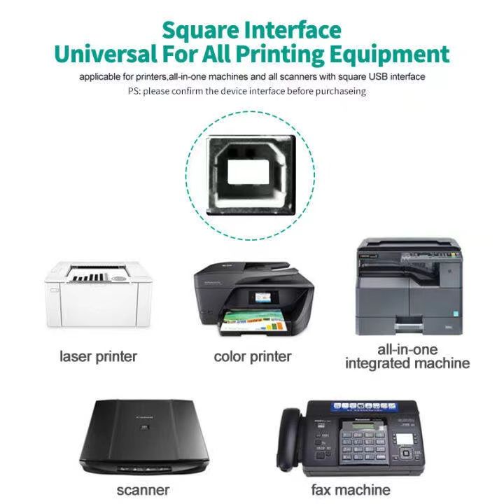 สาย-ปริ้นเตอร์-usb-printer-cable-usb-2-0-สำหรับเครื่องปริ้นเตอร์-สแกนเนอร-ความยาว-1-8-เมตร-สีดำ