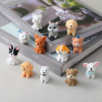 Teniron 12 pcs mini dog fumurines จำลองการ์ตูน Resin ลูกสุนัขรูปปั้นรูปแบบของเล่นสำหรับเด็กเด็กวัยหัดเดิน