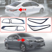 ครอบไฟหน้า + ครอบไฟท้าย ครอบกันรอย รุ่น ฮอนด้า ซิตตี้ HONDA CITY ปี 2020 - 2021 สีดำด้าน ข้างซ้าย + ขวา จำนวน 6 ชิ้น