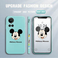 เคสโทรศัพท์ดีไซน์ด้านข้างสำหรับ OPPO Reno10 Pro 5G ใหม่ลายการ์ตูน Micke Mouse Disne ปลอกซิลิโคนของเหลวรูปแบบขอบสี่เหลี่ยมเคสป้องกันทนแรงกระแทกกล้องคลุมทั้งหมด