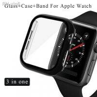 Glass Case Strap For Apple Watch band 44mm 40mm 45mm 41mm 38mm 42mm 44 45 mm smart watch Silicone bracelet iWatch 3 4 5 6 se 7 8