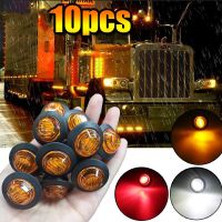 10PCS LED Indicators 12V 24V Round Trailer Side Marker Light Yellow White Red For Trucks Clearance Lights Truck Turn Signal Lamp