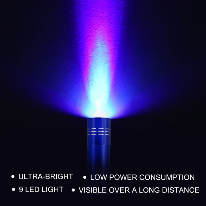 9-led-uv-flashlight-ultraviolet-torch-light-multi-functional-fluorescent-torch-lightweight-pet-urine-stains-detector-torch-light-rechargeable-flashlig