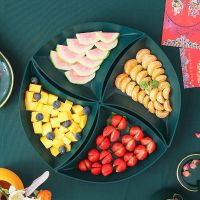 Wheat Straw Emerald Dinnerware Set Home Kitchen Accessories Creative Gourmet Fruit Dim Sum Dessert Plate Dinner Dishes 4 Pcs