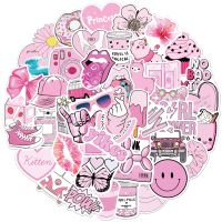 【LZ】 10/30/50PCS Pink VSCO Cute Girl Stickers Aesthetic Skateboard Laptop Guitar Graffiti Luggage Car Sticker Waterproof Decal Toys