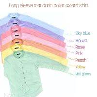 เสื้อเชิ้ต คอจีน แขนยาว สีพาสเทล M-XXXXL  Long​ sleeve​ mandarin​ collar​ oxford​ shirt​