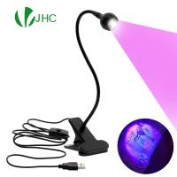 USB Led Desk Light Mini Clip-On Flexible Bright Led UV Lamp Adjustable Glue Nail Dryer Cash Medical Product Detector with Switch