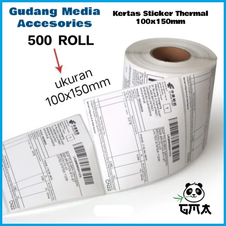 Kertas Sticker Label Direct Thermal Barcode 100x150mm 500 Lembar Lazada Indonesia 5108