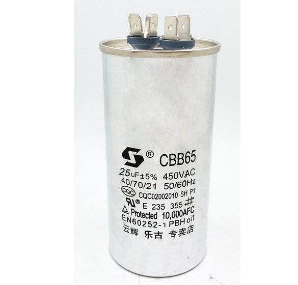 Capacitor CBB65 25uF 450VAC for refrigerator dehumidifier air