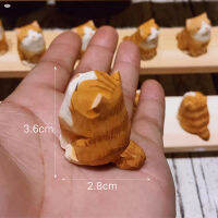 ของขวัญตกแต่งห้องบ้านในรถสำหรับเด็กรถสวนตุ๊กตาสถิตย์รูปสัตว์แมวสีส้มทั้งหมดเครื่องประดับไม้