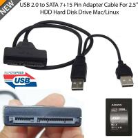 Dual USB2.0 to 22pin SATA Cable Converter for 2.5 inch SATA Hard Disk Driver