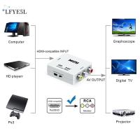 LFYE5L HD 1080P ถึง RCA ตัวแปลงวิดีโอ HDMI เป็น AV สายเชื่อมต่อเชื่อมต่อ HDMI เป็น AV ตัวแปลง HDMI เป็น AV เสียบและเล่น ดำ/ขาว การแปลงอินเทอร์เฟซวิดีโอ