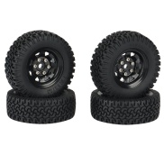 4PCS 1.55 Metal Beadlock Wheel Rim Tires Set for 1 10 RC Crawler Car Axial