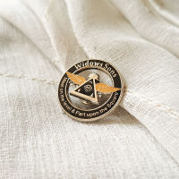 รถจักรยานยนต์ Club Masonic Widows Sons Lapel Pins เข็มกลัด Freemasons ป้ายโลหะฟรี Masons พบในระดับบนสแควร์