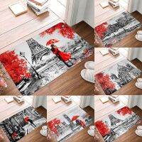 Customizable Nordic Style Non-slip Indoor Floor Mat Bedroom Home Rug Retro Oil Painting Paris Street Living Room Rug Drawing Painting Supplies