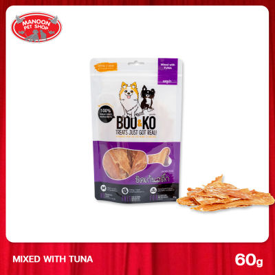 [MANOON] BOO&amp;KO Dog Snack Chicken Sticks With Tuna 60g.ไก่สไลด์รสทูน่าสำหรับสุนัขอายุ 3 เดือนขึ้นไป