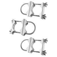 Double Antenna Mast Clamp V Jaw Block with U Bolts Heavy Duty Anti-Rust Mast to Mast Mount Bracket Kit for ,CB(3 Set)