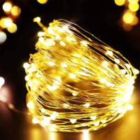 3M Led String Lights Sliver Wire Fairy Garland Light Christmas Outdoor Lights Chain Wedding Party Christmas Tree Decor Gift Fairy Lights