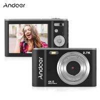 Andoer Miniกล้องดิจิตอล44MP 2.7K 2.88นิ้วหน้าจอIPS 16X Zoom Self-Timer 128GBหน่วยความจำFace Detection Anti-Shaking Universal 1/4ติดตั้งสายคล้องมือกระเป๋าใส่กล่องอาหาร