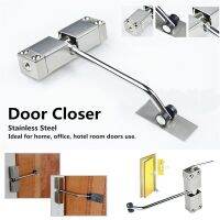 ▨◙ 20-40kg door lock 180 degree automatic installation spring door closer stainless steel adjustable surface door closer WF