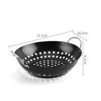 BBQ Plate Non Stick Square BBQ Grid Stainless Steel Vegetable Basket BBQ Accessories Barbecue Picnic Cooking Tray