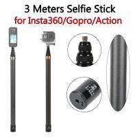 ไม้เซลฟี่คาร์บอนไฟเบอร์3M สำหรับ Insta360ตัวต่อสกรู1/4กล้องแอ็คชั่นขนาดเล็กตัวต่อ DJI Action X2/X3 /R/rs Gopro 9/10/11