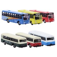 Evemodel โมเดลรถโดยสารเหล็กหล่อ6ชิ้น N Scale 1:160รูปแบบสร้อยข้อมือรูปรถไฟรถเมล์ขนาดเล็กแบบ BS150ฟรีล้อ