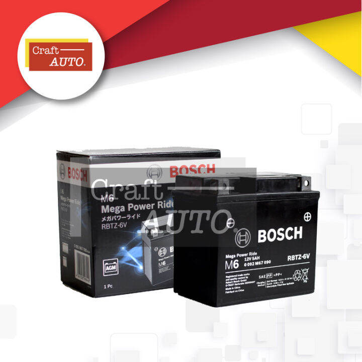 Aki Motor Honda Beat ISS (Idling Stop System) Bosch RBTZ-6V | Lazada