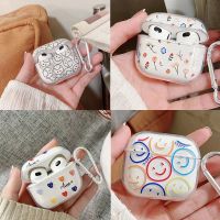 เคสดอกไม้ยิ้มเกาหลีสำหรับ Apple AirPods 3 ฝาครอบป้องกันโปร่งใสสำหรับ AirPods 1 2 AirPods Pro 2nd กรณีพร้อมพวงกุญแจ-tn9