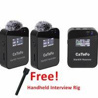 CaTeFo Star500 Dual Wireless Microphone with OLED Screen and Audio Backup on Transmitter 48 Channels Lavalier Microphone kit