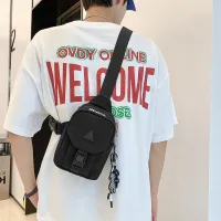 Chest bag mens ins trendy brand new crossbody bag Japanese small shoulder bag womens versatile student sports shoulder mobile phone backpack 【JYUE】