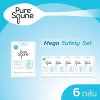 [แพ็ค 6 ชิ้น] เพียวสปูน Pure Spune สเปรย์ แอลกอฮอล์ พกพา ขวดนามบัตร 18 ml ฟู้ดเกรด 75% v/v ฆ่าเชื้อโรค ช้อนส้อม ภาชนะ ฉีดมือ โดนอาหารได้ รสไม่ขม